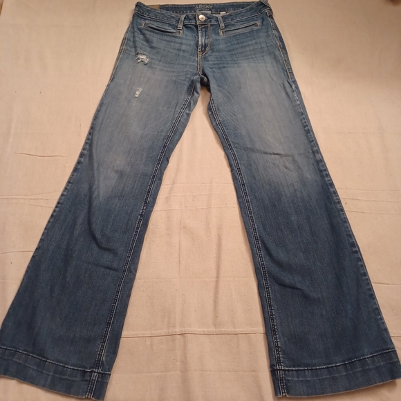 Ariat Distressed Denim Trouser Jeans Women's Size 31 Long - Picture 6 of 11